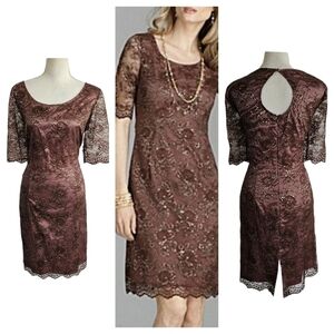Antonio Melani Gold Foil Sheath Dress